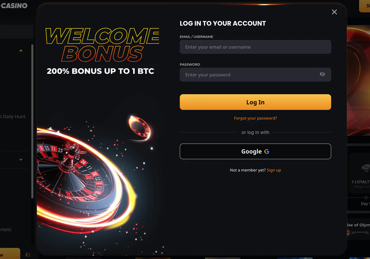 Account registreren en inloggen bij Instant Casino