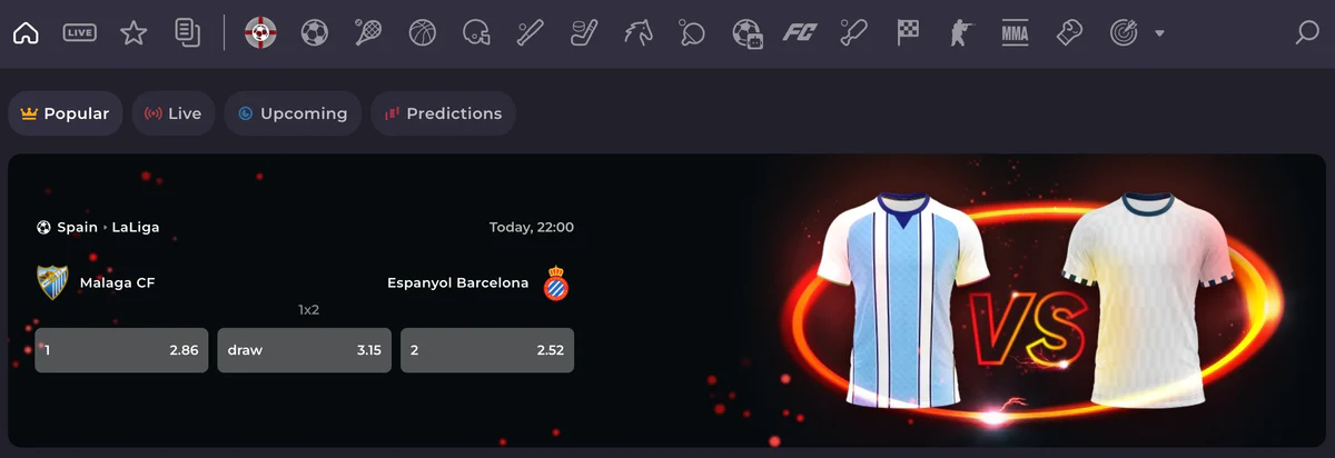 Sportwedden en live sportwedstrijden bij Instant Casino