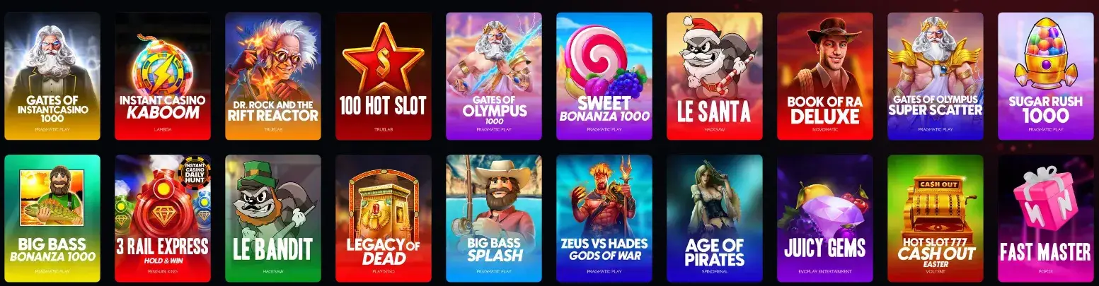 Gokkasten online casino Instant – meer dan 2000 slots met hoog RTP